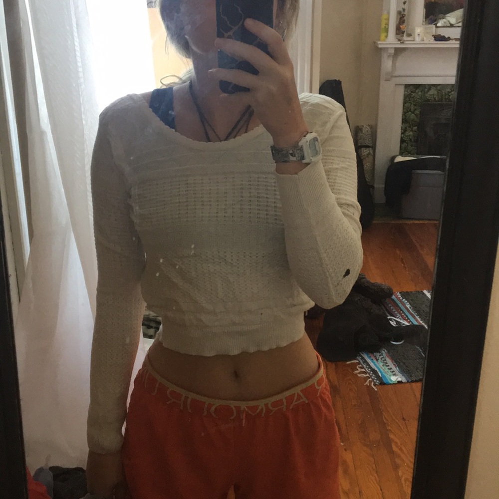 Cropped white sweater